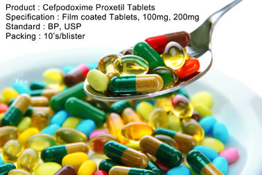 Cefpodoxime Proxetilはフィルムの上塗を施してあるタブレット、100mgの200mg口頭薬物の抗生物質を錠剤にします