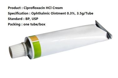 Ciprofloxacin HClの眼の薬0.3% 3.5 g/Tubeの眼のクリーム色の軟膏